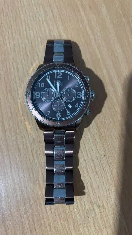 Jam cerruti 1881 chronograph mulus n komplit box