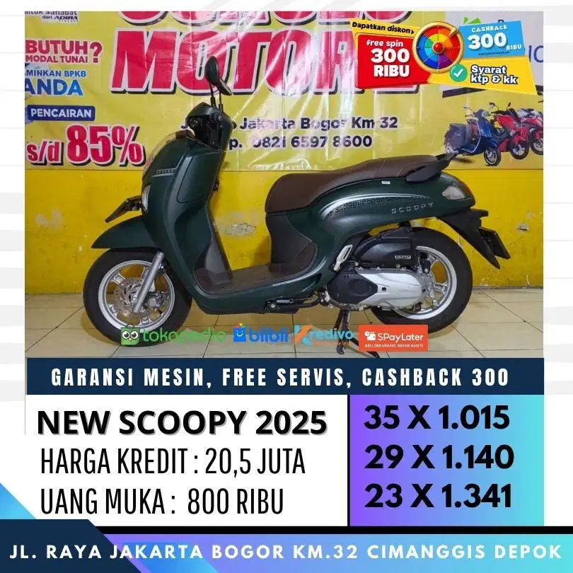 SCOOPY PRESTIGE 2025 MULUS KM LOW CASH KREDIT SYARAT KTP KK