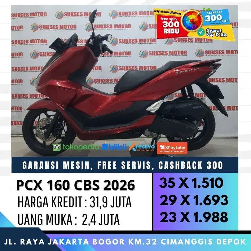 HONDA PCX 160 CBS 2026 MULUS CASH KREDIT CASHBACK UP TO 600 RIBU