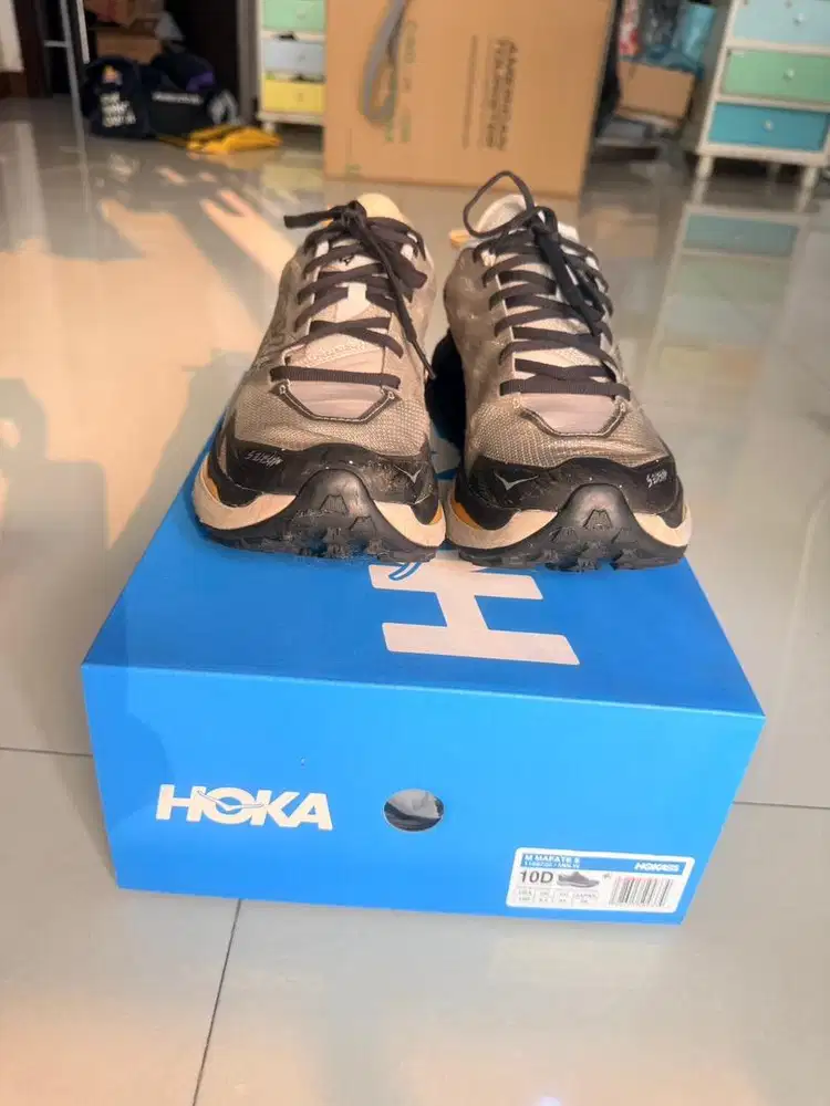 Sepatu lari trail run hiking hoka mafate 5 us9,5/eur43,5. bekas 1x