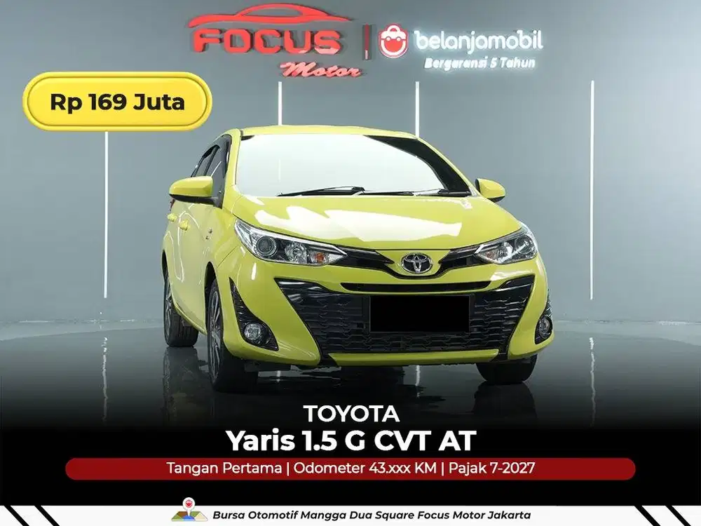 [ GARANSI 5THN ] Toyota Yaris 1.5 G CVT AT 2018/2019/2020 Kuning Metal