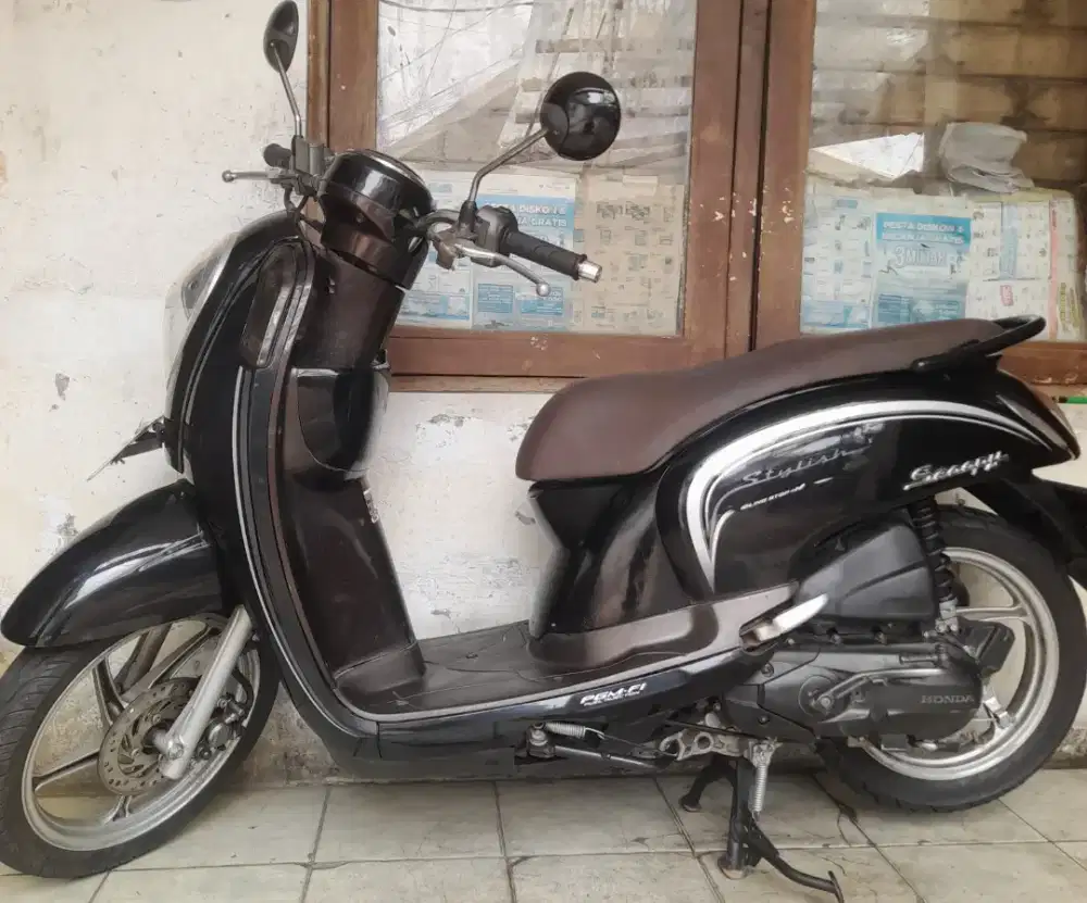 Honda scoopy f1 2015 esp sttr halus idiling stop cw asli hitam pjk pjg