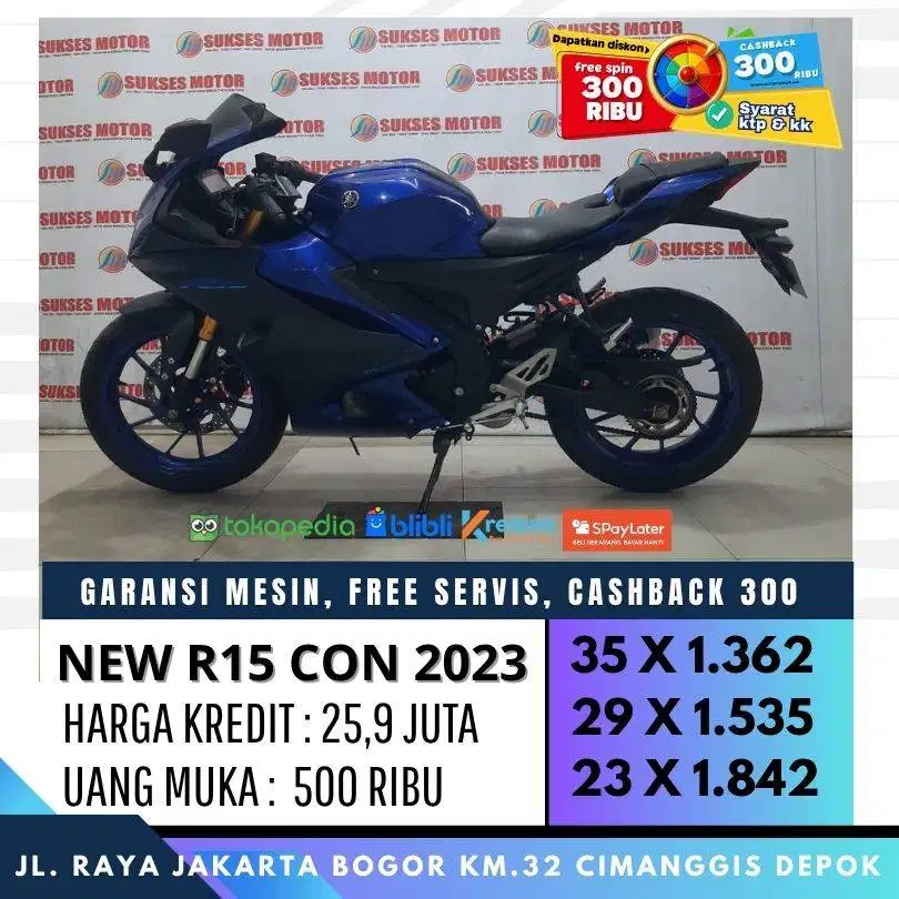 YAMAHA R15 CON 2023 MULUS CASH KREDIT PROMO CASHBACK UP TO 600