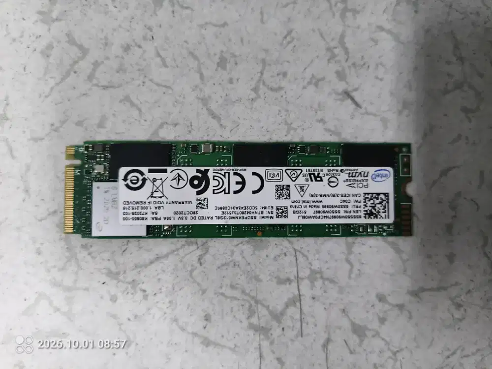 Nvme SSD Intel 512 GB ,