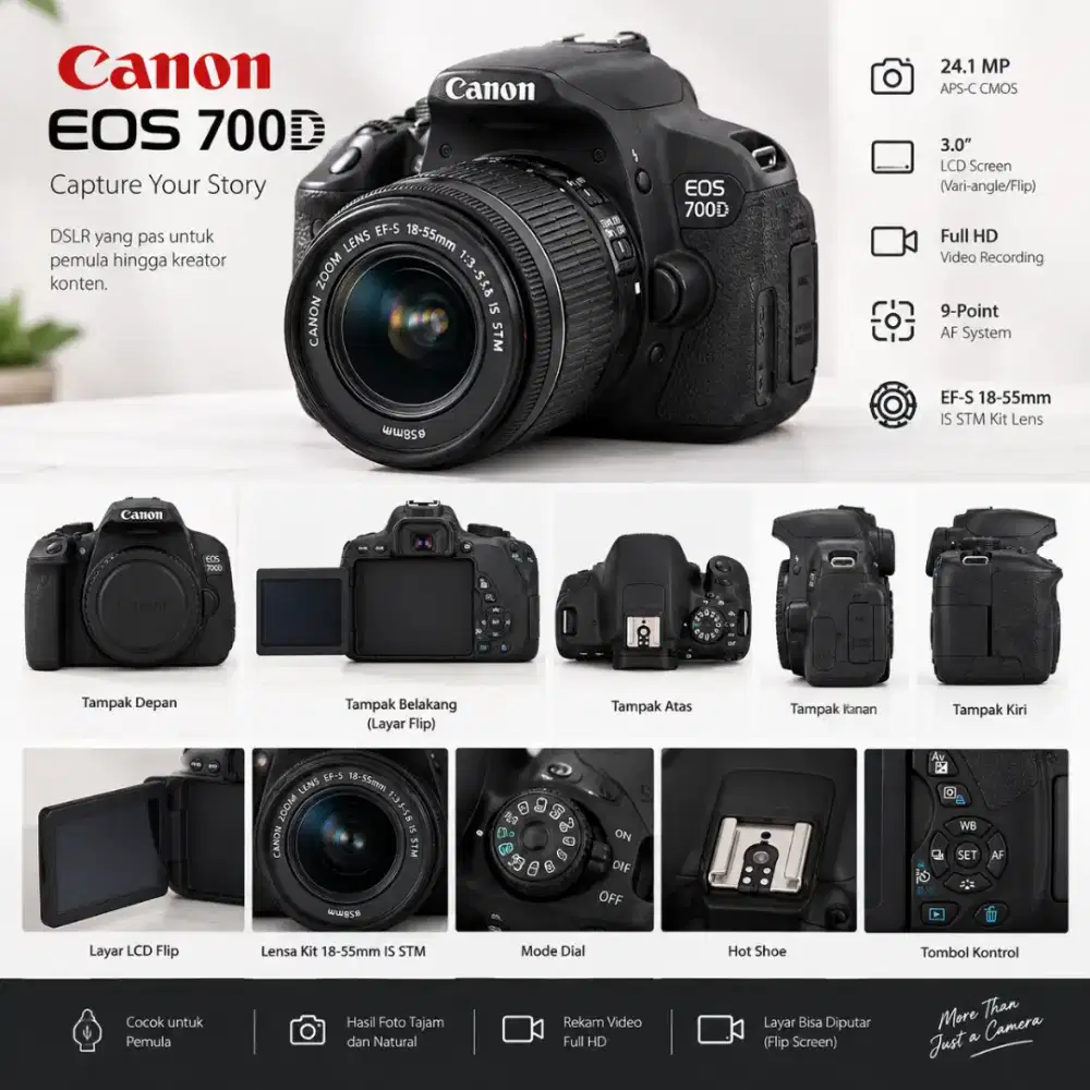 kamera dlsr canon 700d leensa kit