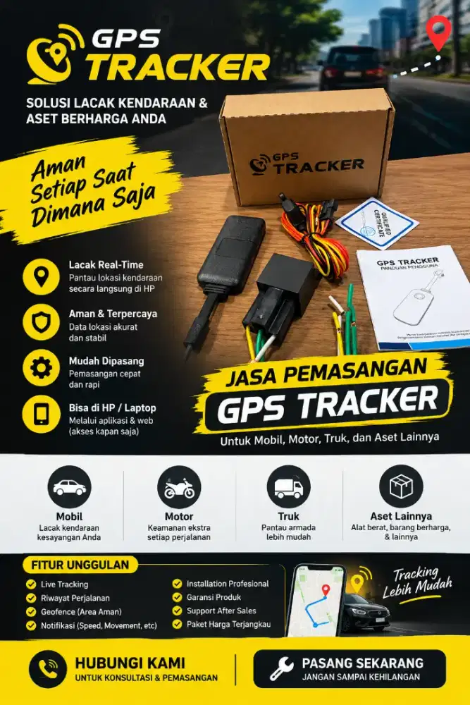 GPS TRACKER + FREE PASANG DILOKASI KALIAN