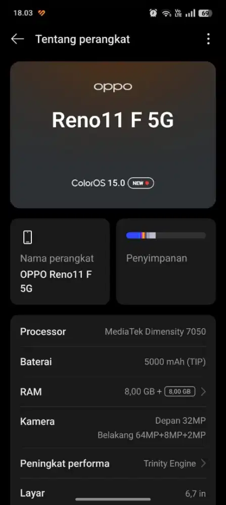 Hp oppo reno11f