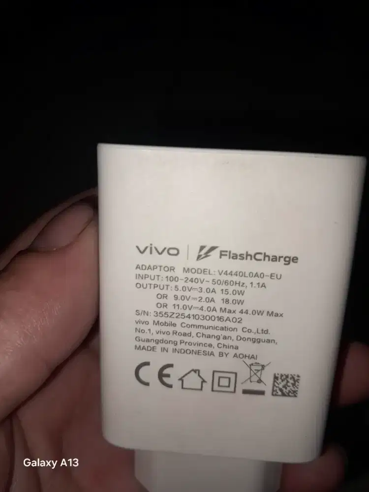 Kepala charger vivo 44wt original fast charging bgus mulus