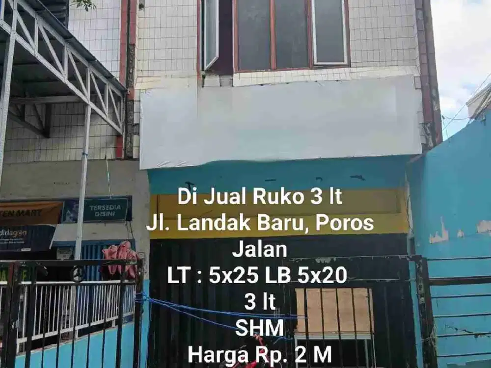 Di Jual Murah Ruko 3 lt. Jl. Andi.Jemma(Landak Baru)