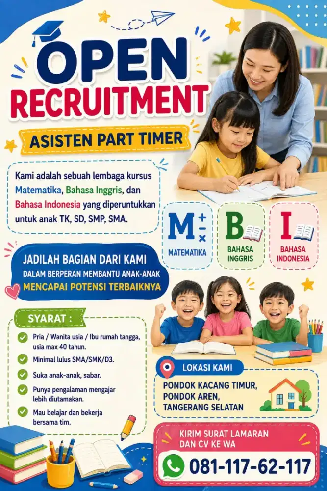 LOWONGAN KERJA ASISTEN PEMBIMBING KUMON