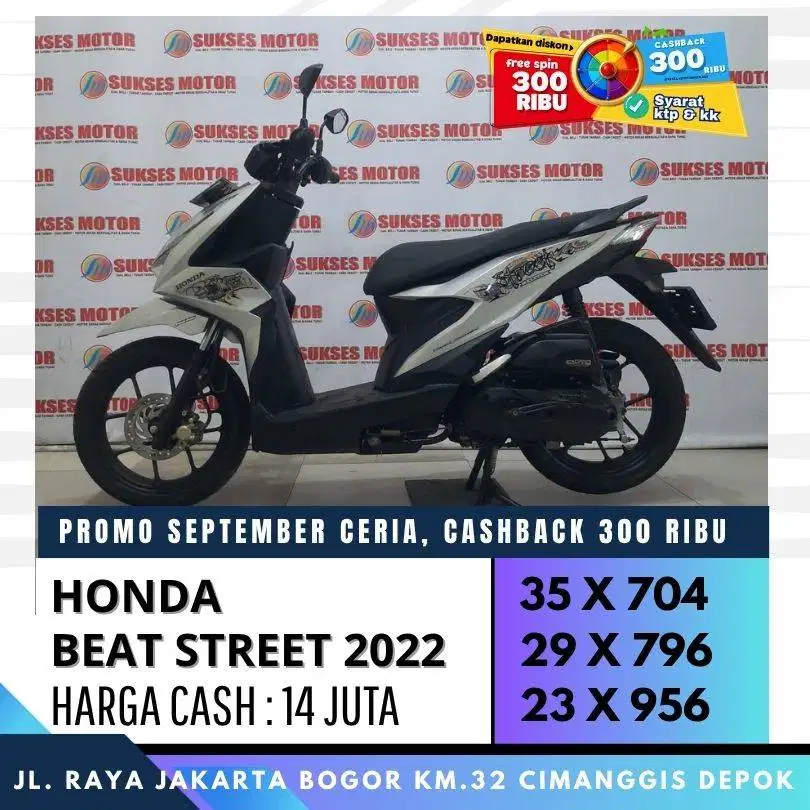DP 500 BEAT STREET 2022 MULUS CASH KREDIT CC/PAYLATER BISA