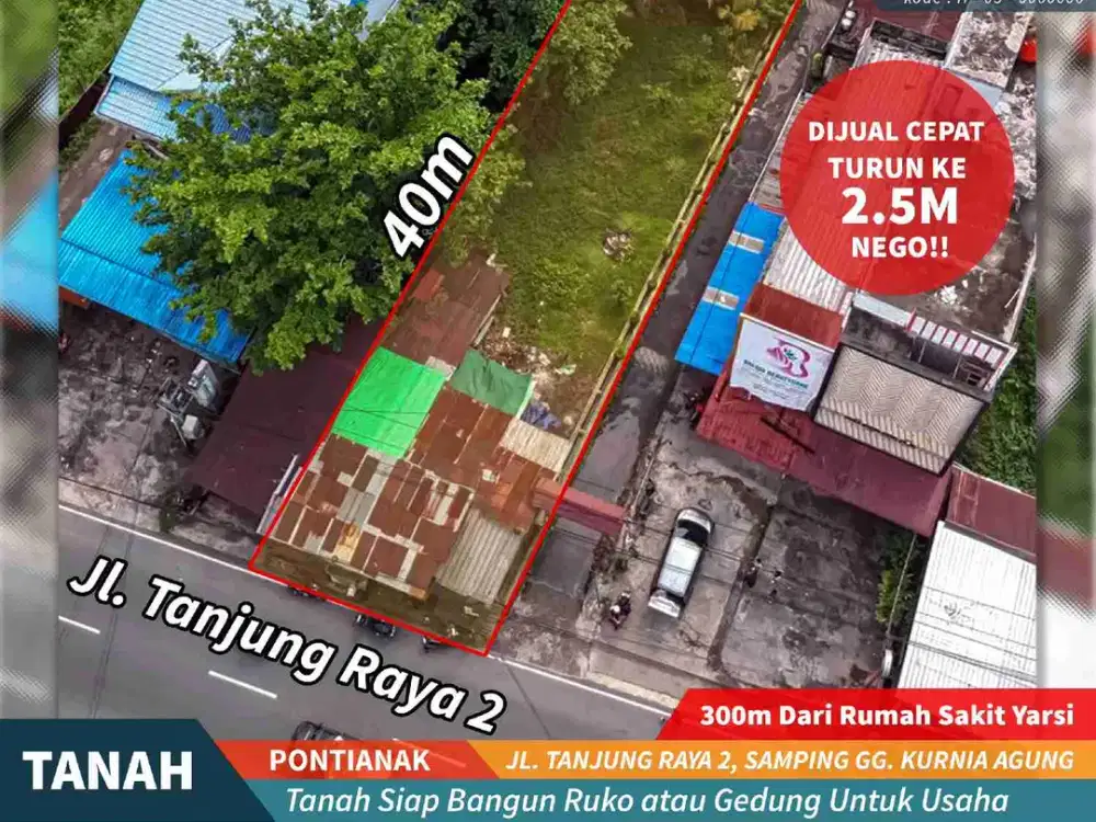 turun harga, jual tanah siap bangun tanjung raya 2 pontianak