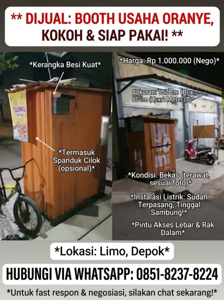 DIJUAL BOOTH USAHA KOKOH & SIAP PAKAI