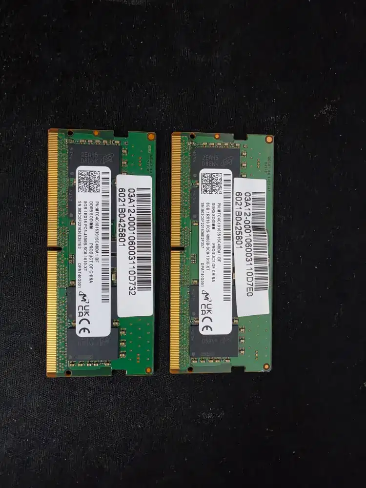 Jual Murah Micron DDR5 SODIMM 2x8GB 16GB 4800MHz Original Bekas Laptop