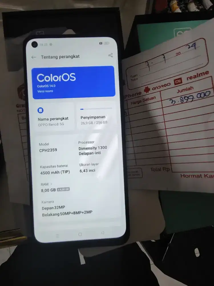 Jual oppo reno 8 5G rm 8/256