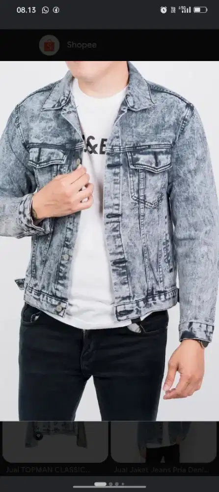 Jaket Denim Pull And Bear Ripped
