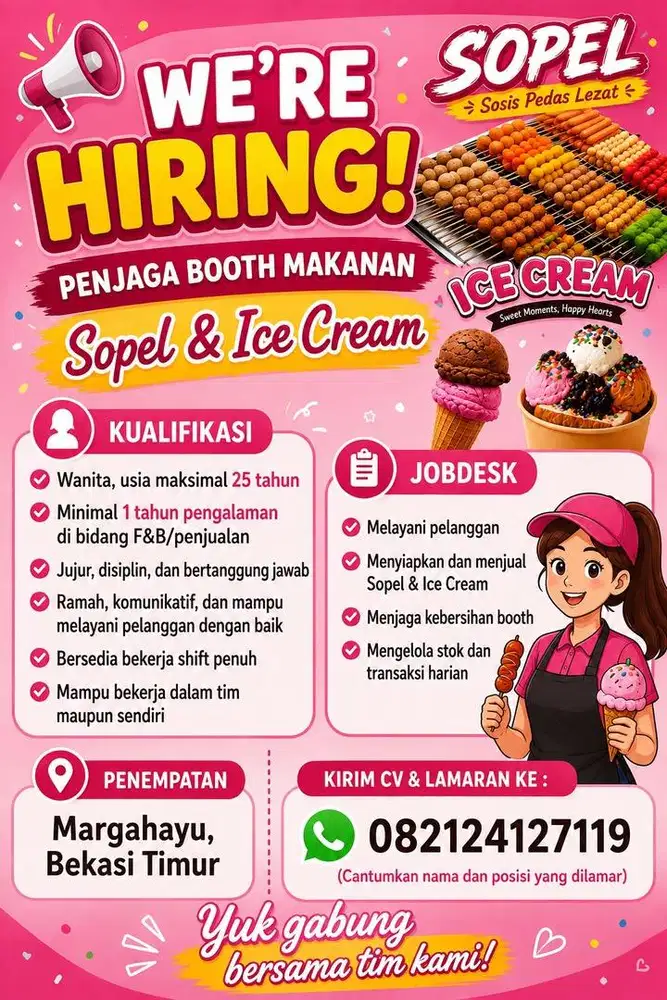 Lowongan Kerja Booth Sopel dan es Krim