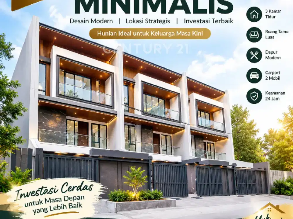 Dijual Rumah Minimalis 3 Lt Hunian Modern & Nyaman