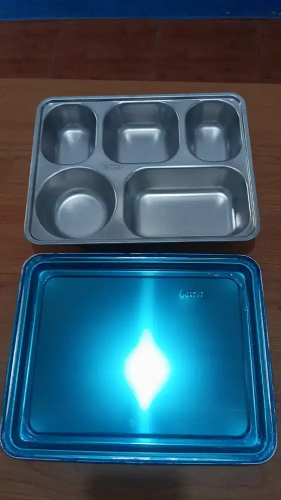 Food Tray (Ompreng) 5 Sekat + Tutup Stainless SUS304 (Premium MBG)