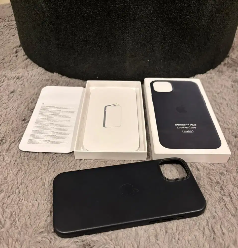 Iphone 14 plus 15 plus magsafe leather case ibox original