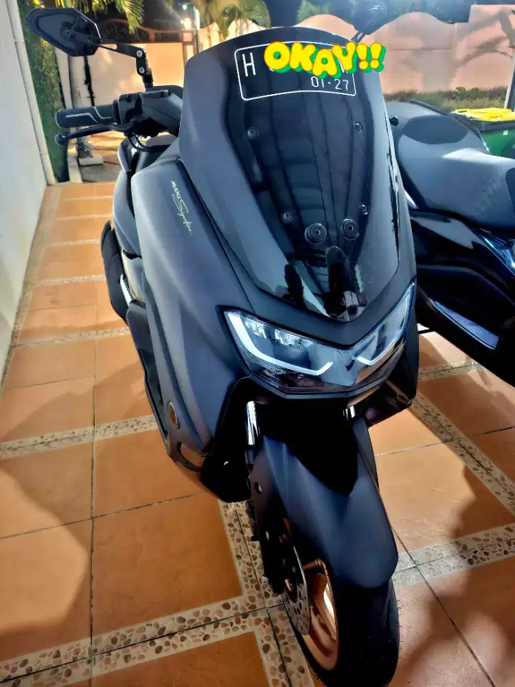 JUAL : YAMAHA N MAX HITAM DOFF TH.2021, PLAT ( H ),KM LOW.
