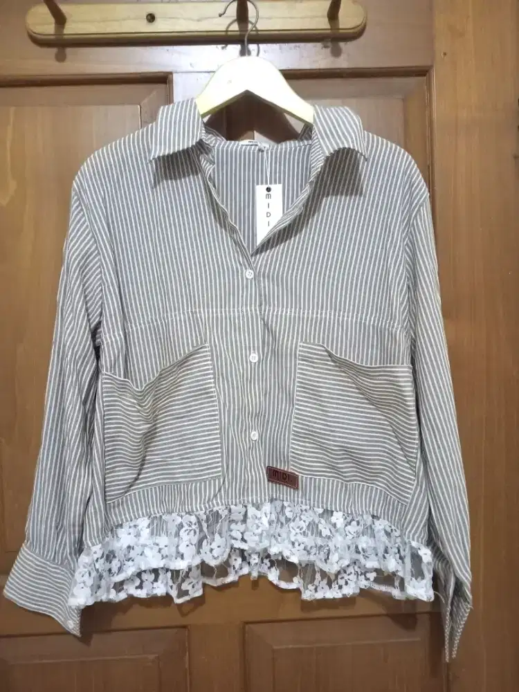 Sale kemeja wanita moka brand MIDI bahan tebal cantik baju cewek