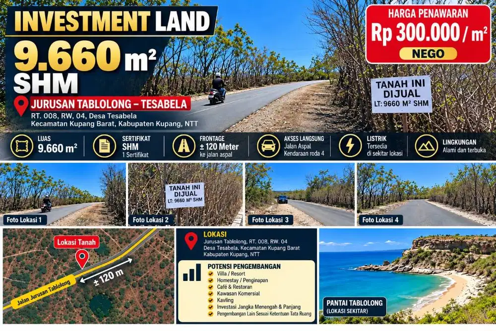 LAHAN INVESTASI STRATEGIS – TESABELA, KUPANG BARAT