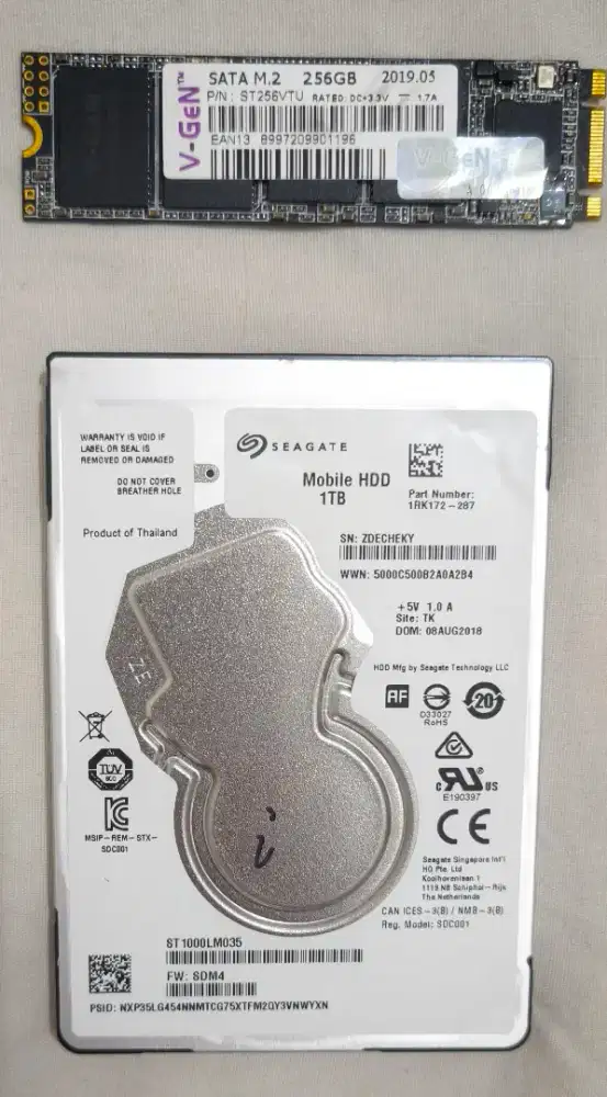 SSD V-GEN TURBO 256 GB - Seagate Mobile HDD 1TB