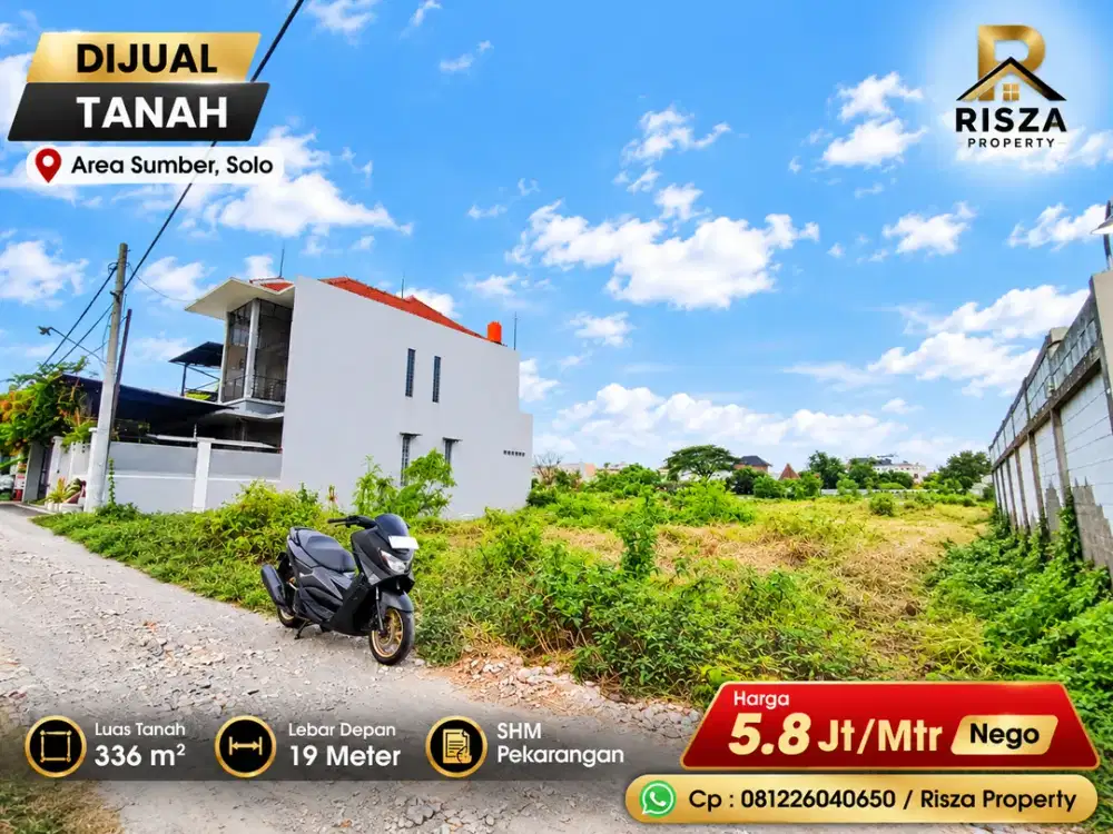 Jual Tanah Area Sumber Dekat Manahan, Pintu Tol