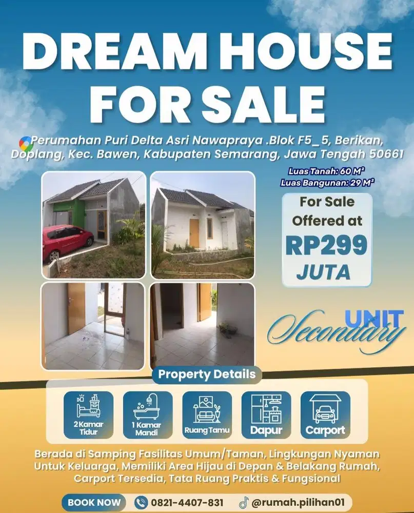 Pilihan Rumah Kompak Dengan Taman Di Depan & Belakang