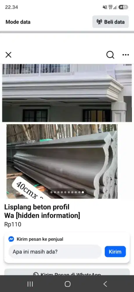 Lisplang beton profil instan