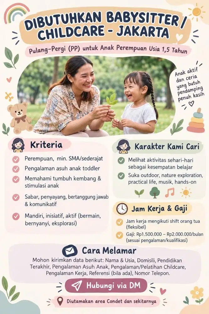 DIBUTUHKAN BABYSITTER / CHILDCARE