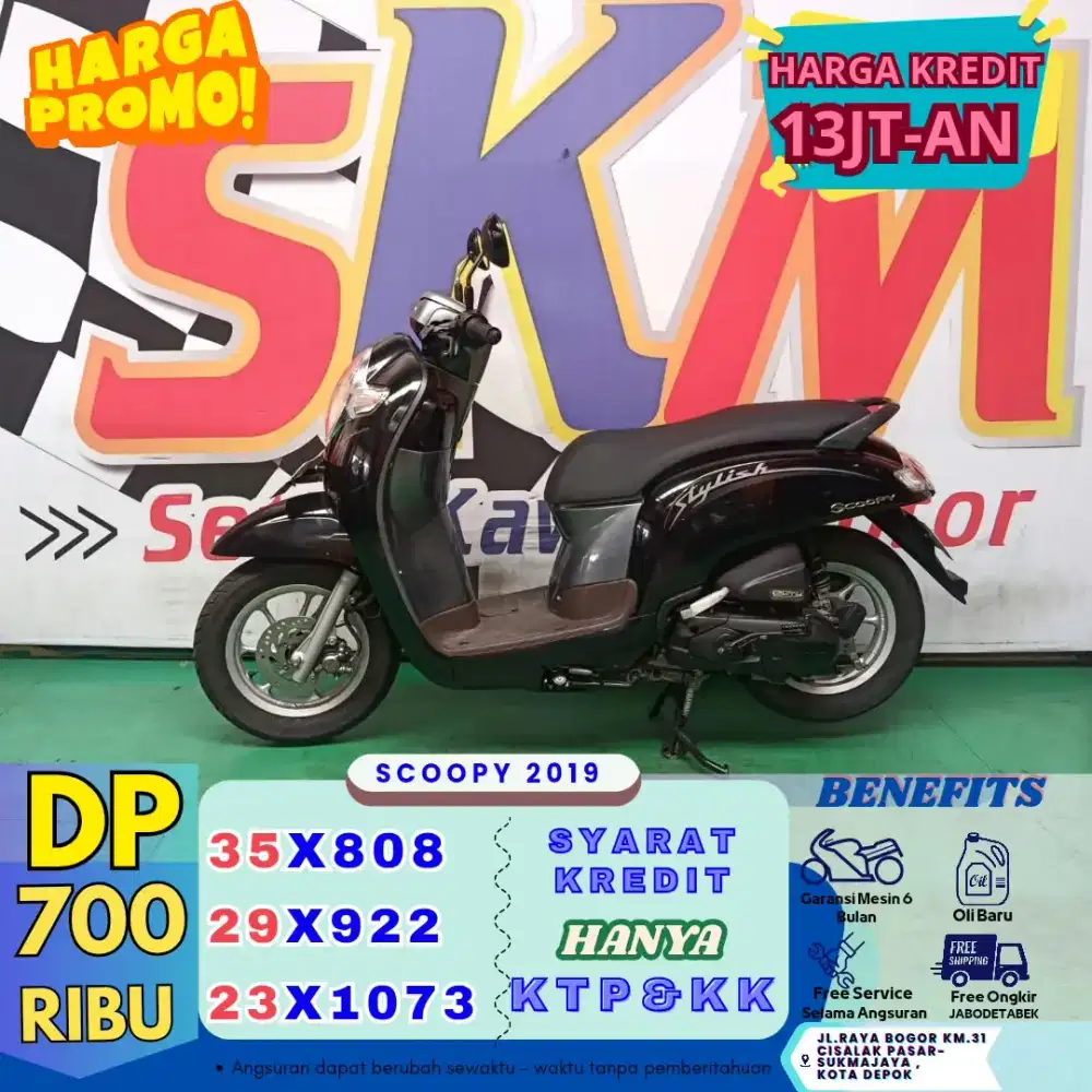 ( scoopy tahun 2019 DP:700 surat-surat lengkap guys cash credit