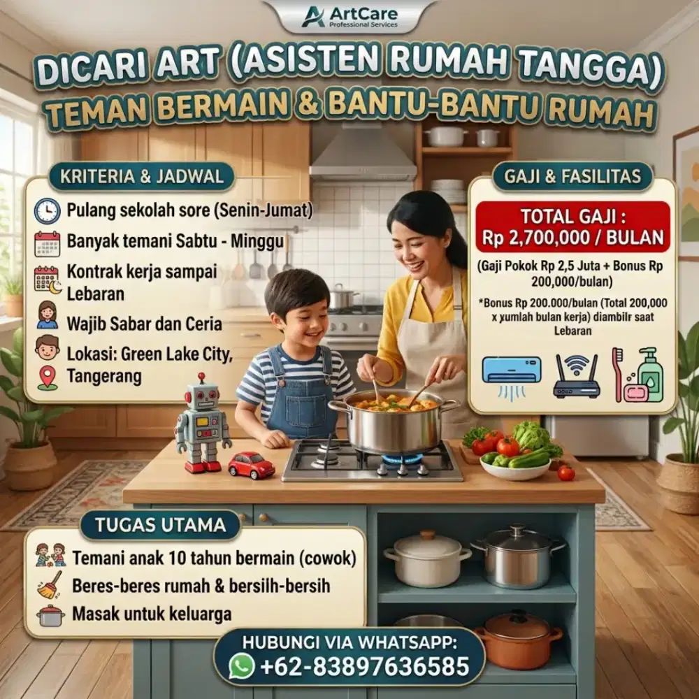Dicari ART - Asisten Rumah Tangga