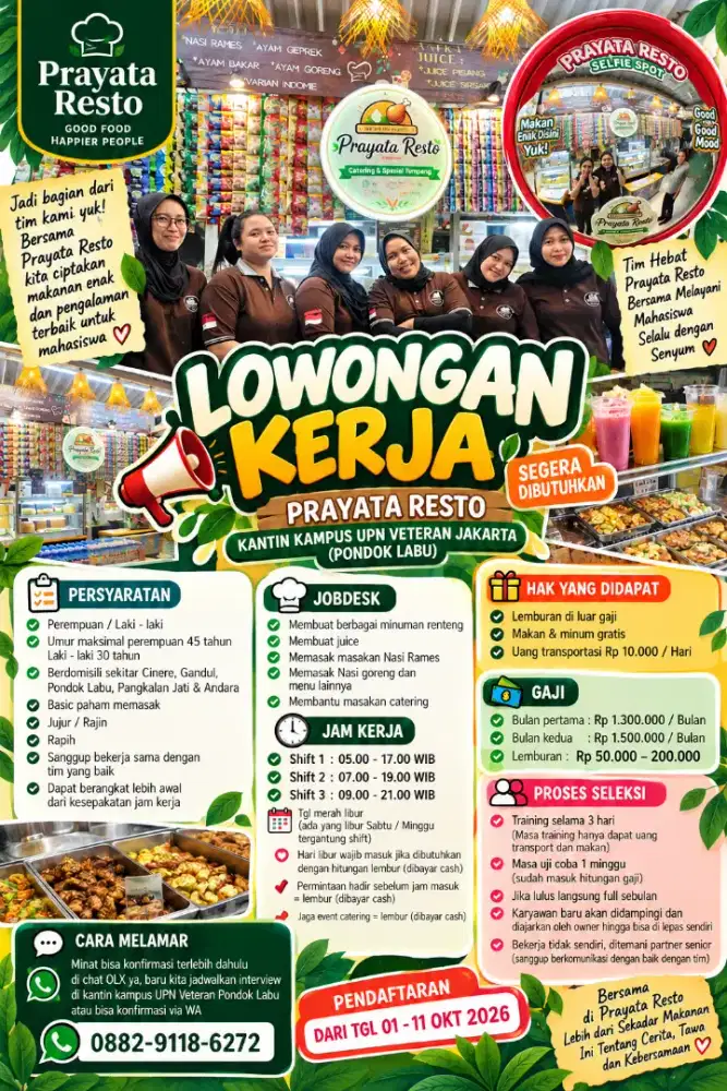 Karyawan kantin kampus UPN VJ