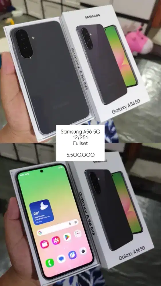 Samsung A56 5G 12/256 Fullset Mulus Like New - Garansi Resmi - Bandung
