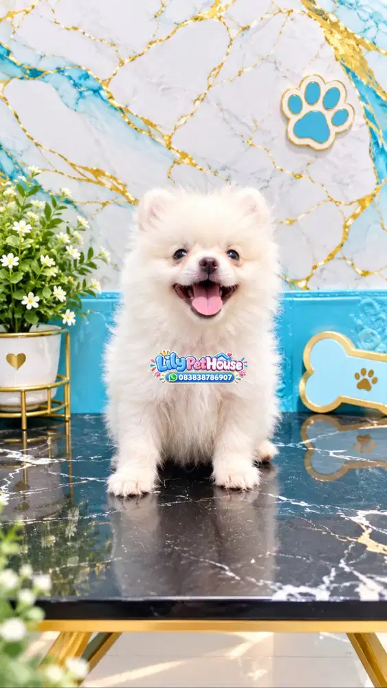 Minipom White Cute Male