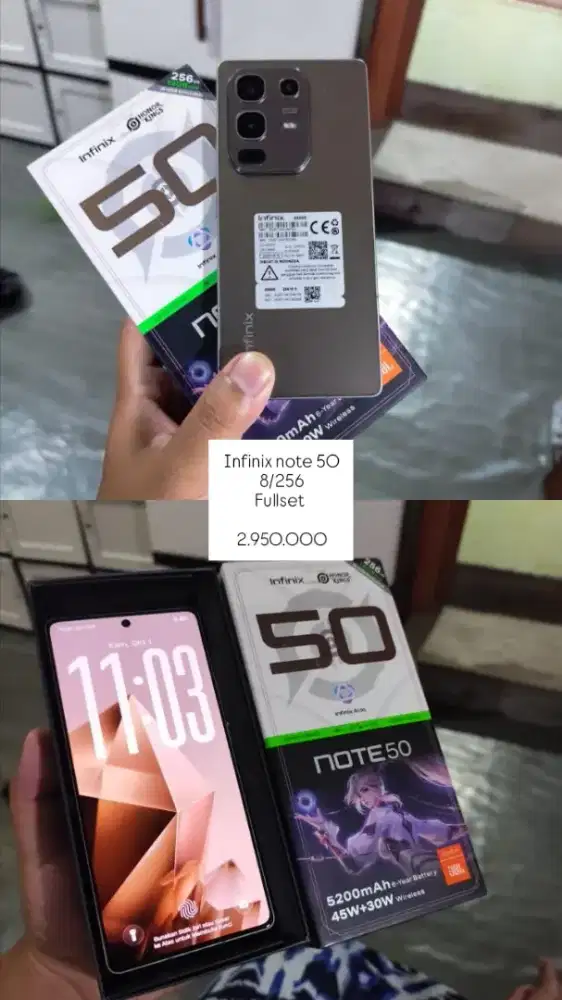 Infinix Note 50 8/256 Fullset Mulus Like New - Bandung