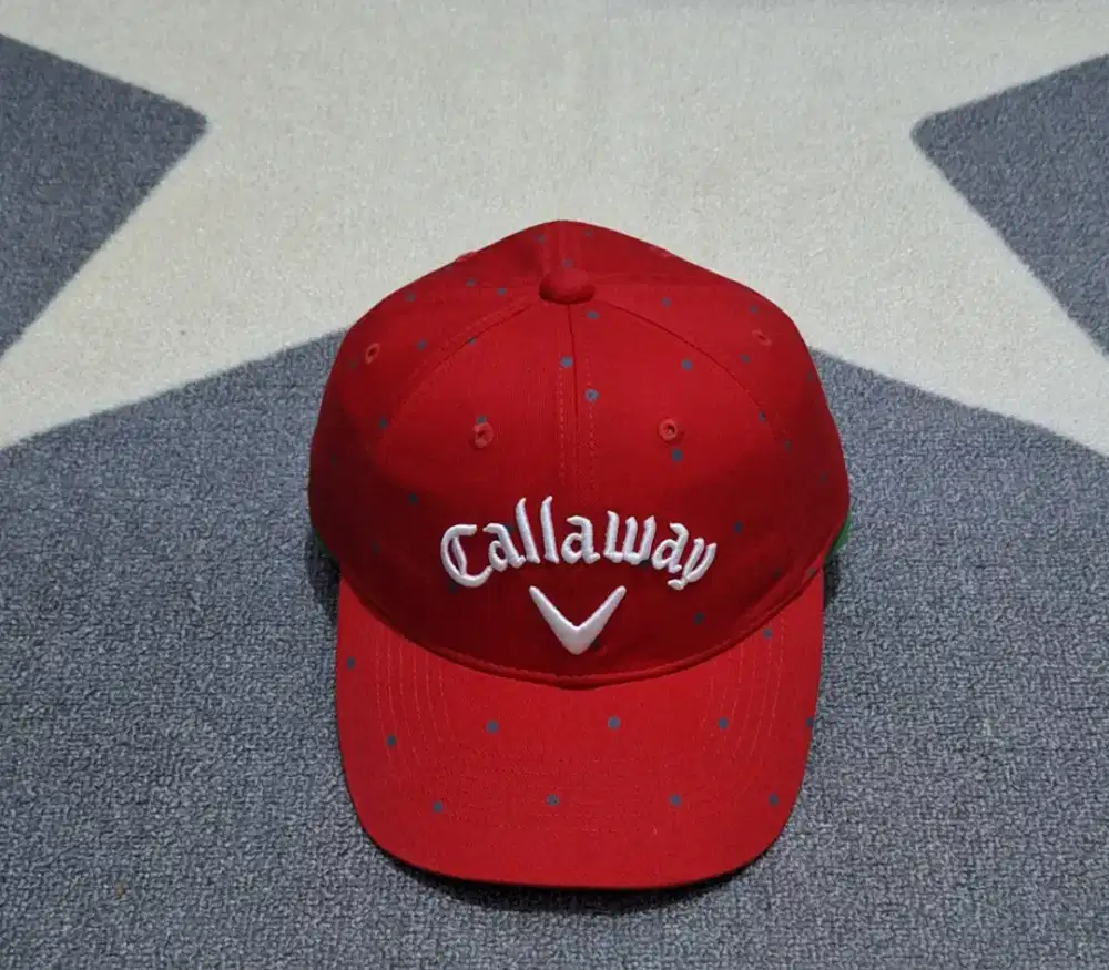 Topi golf callaway merah original second