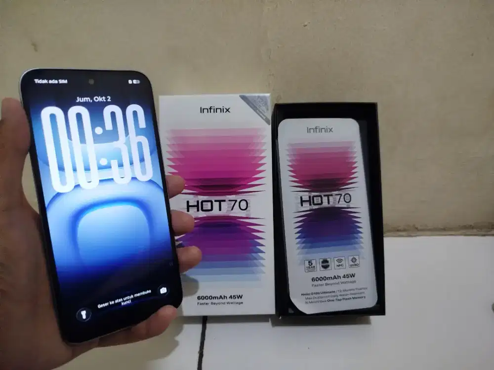 Infinix hot 70 8/128 fullset mulus 100%