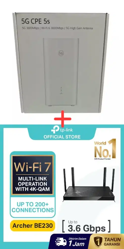 Huawei 5G CPE 5S + TP-Link Archer BE230