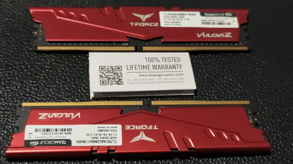 Ram PC T-Force vulcanz DDR 4 gaming 8 GB 2666 mhz