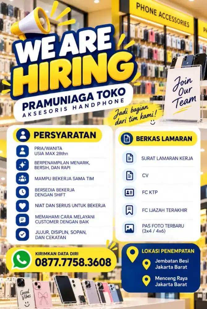 DIBUTUHKAN SEGERA PRAMUNIAGA