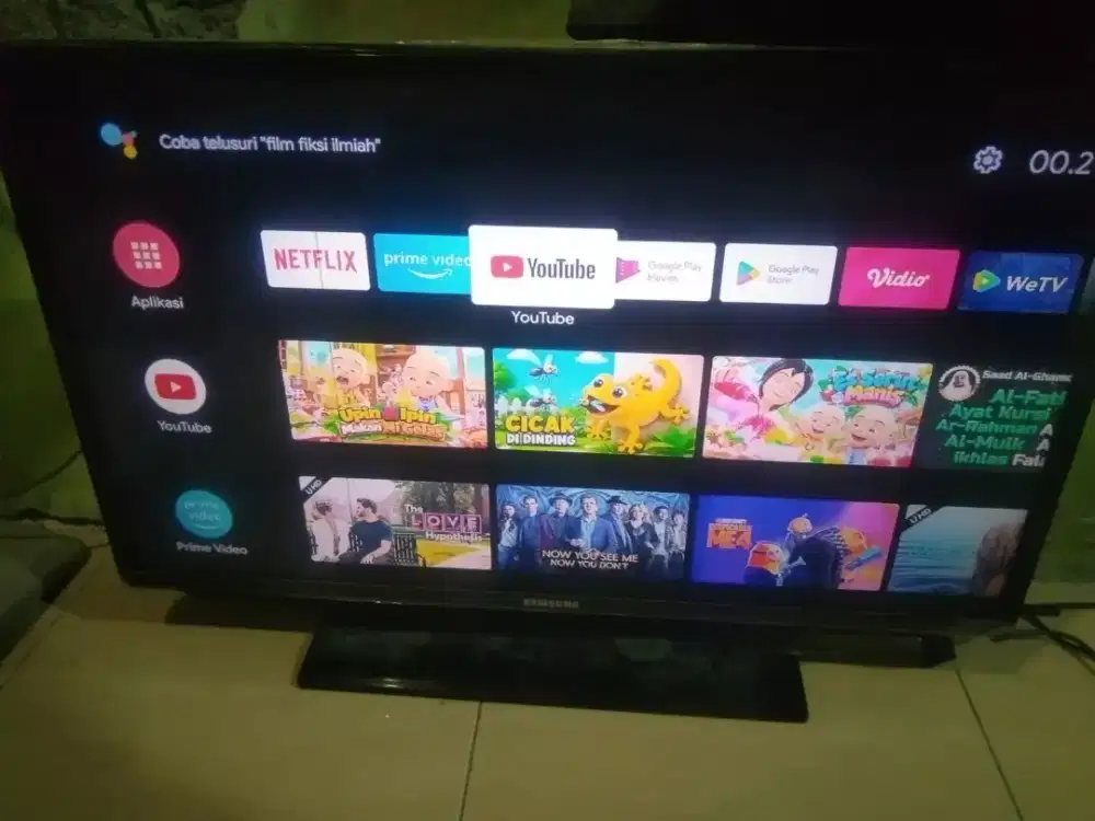 TV LED Samsung 32 inch minus 2garis tipis analog +Android Xiaomi stick