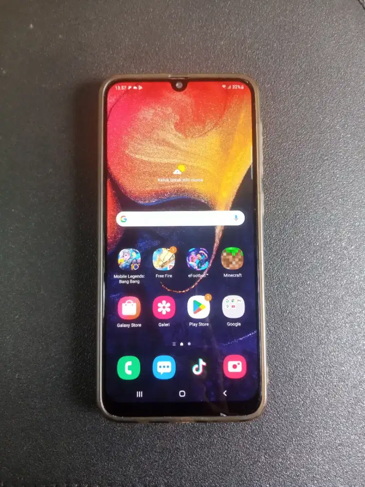samsung a50 ram 4/64 lcd ori, fp aktif di layar