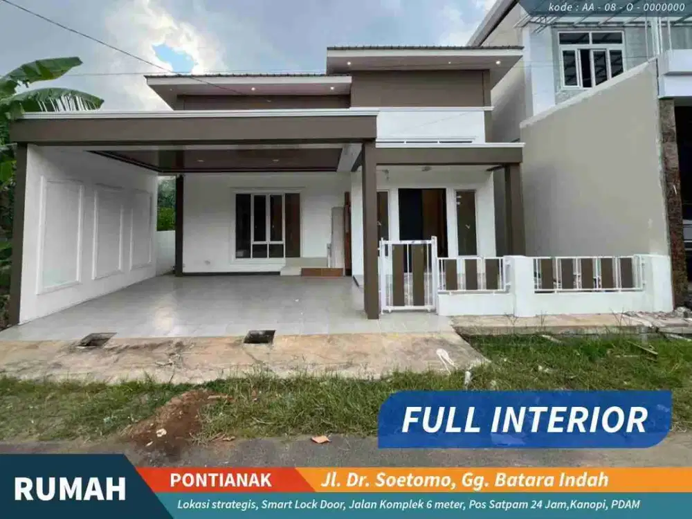 dijual rumah full furnished hanya 1,5m nego pontianak