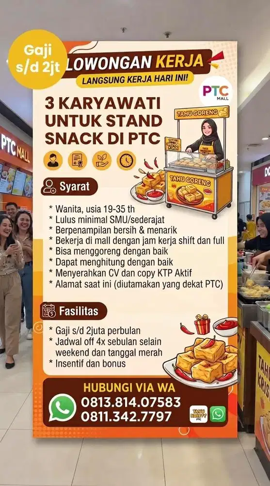 Penjaga Stand Snack di Mall PTC