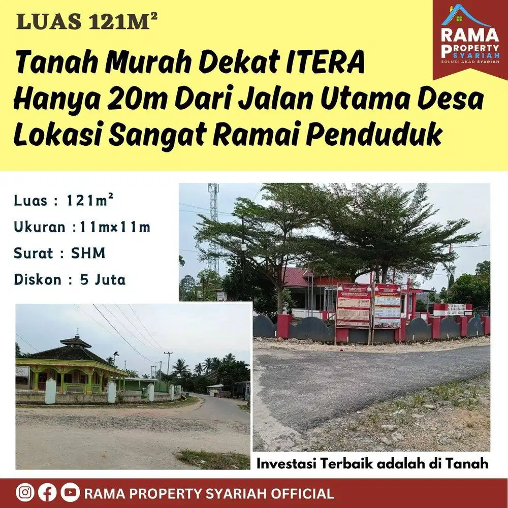 TANAH MURAH DEKAT KAMPUS TER BESAR DI SUMATRA DAN DEKAT DENGAN DUA JAL