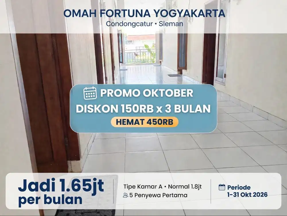 Sewa Kamar Kost OMAH FORTUNA | Kost Campur | Amikom, UII, UPN, UGM