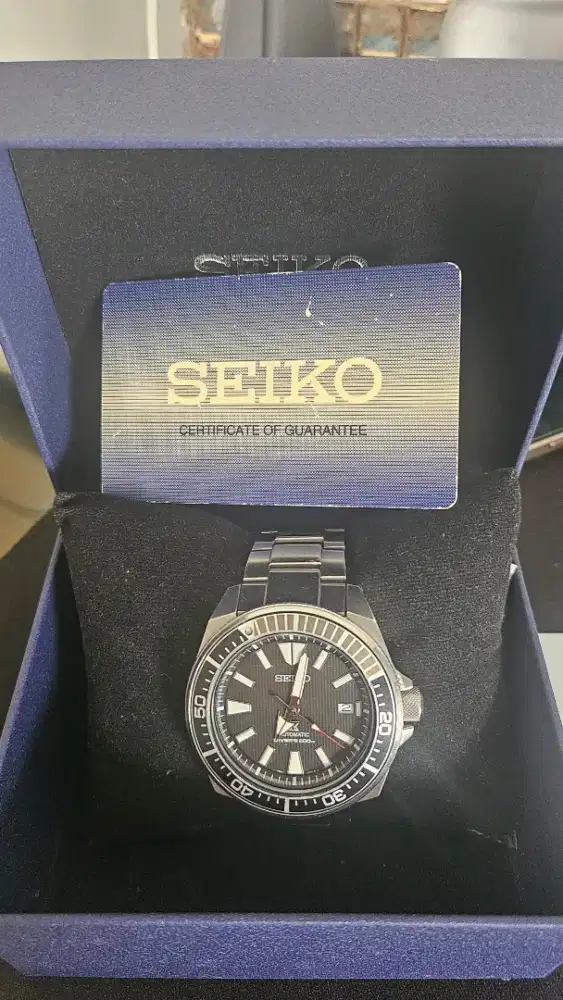 Seiko Prospex Samurai Automatic Black Dial Stainless Steel Strap
